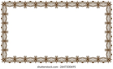 Luxury rectangle golden frame border with vintage divider elegant european picture	