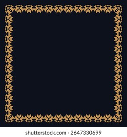 Luxury rectangle golden frame border with vintage divider elegant european picture	
