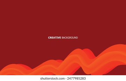luxury red abstract background with 3d shape element gradient orange red vector design