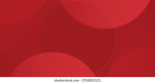 Luxury red background with circle abstract design. Circles modern shapes. Stripes circles line for banner, poster, brochure. Vector illustration