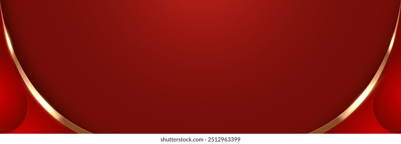 decoração de fundo vermelho de luxo com lindas linhas douradas. fundo vermelho elegante abstrato.