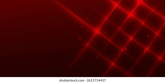 Luxury red background with glowing diagonal lines elegant. Template award concept. Vector illustration
