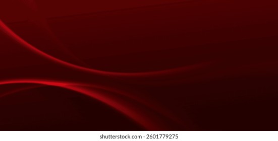 Luxury red background with glowing wave lines elegant. Template award concept. Vector illustration