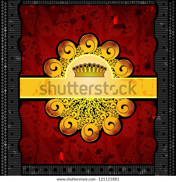 luxury red\
background with gold royal\
banner