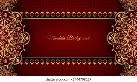 Luxury red background with mandala ornament