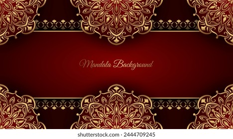 Luxury red background with mandala ornament