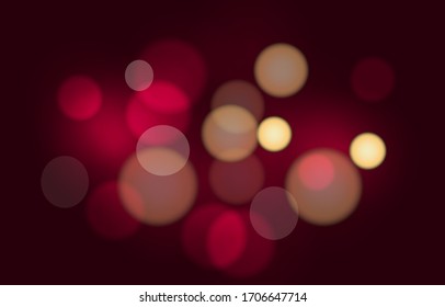 Luxury red bokeh background. Gold light blur effect wallpaper. Red shimmering glitter. Abstract background bokeh blurred. Shiny bokeh light effect. Chrishmas wallpaper. Vector illustration.
