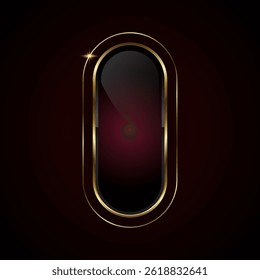 A luxury red button exudes sophistication with its smooth gradient finish and dark, rich tones against a deep maroon background., vector illustration