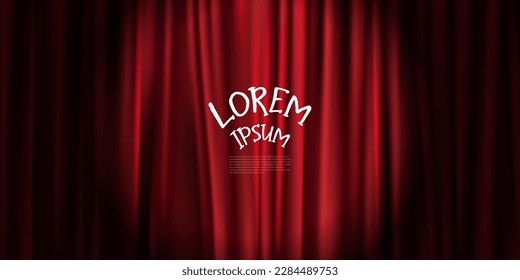 luxury red curtain backdrop vector illustration