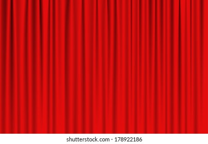 Luxury Red Drapes Curtain With Many Shadow (vector)