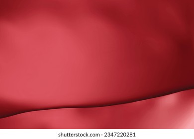 The luxury of red fabric texture background. Closeup of rippled silk fabric. Stacked silk fabrics. Red background. 3D vector illustration.
