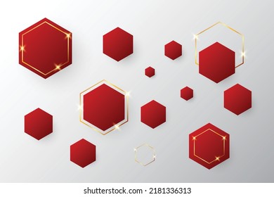 Forma Geométrica De Lujo Rojo Abstradct Background. Fondo de escritorio de la bandera tecnológica. Vector