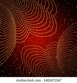 Luxury red and gold background. Design for presentation, concert, show. Vector illustration