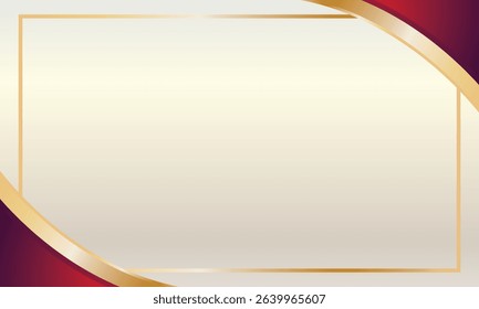 Luxury red gold curve design certificate template