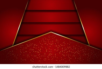 Luxury red and gold line background
