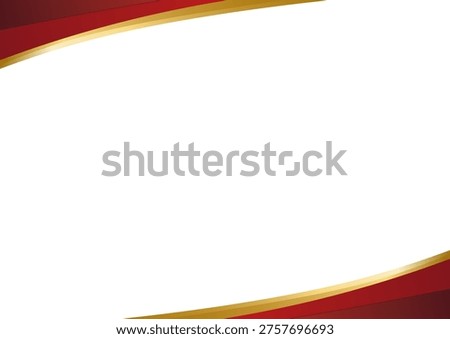 Luxury Red and Gold Wave Background with Copy Space