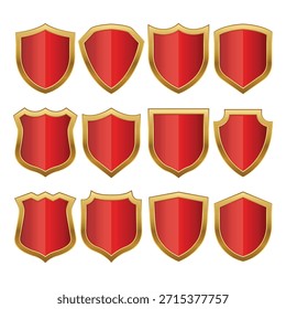 Luxuriöse rote und goldene Schild Vektorgrafik