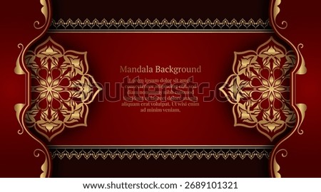 Luxury Red mandala background, round decoration