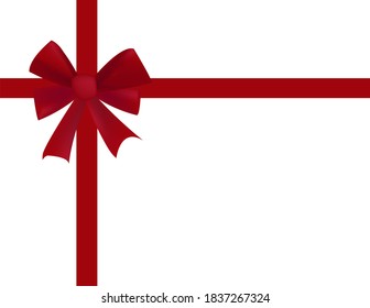 Luxury red ribbon on white background.