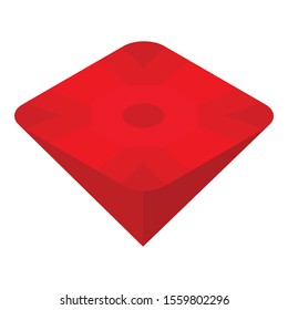 Luxury red ruby icon. Isometric of luxury red ruby vector icon for web design isolated on white background