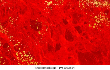 Textura de mármol de piedra roja de lujo con textura de brillo dorado. Diseño de textura Panorámica Marbling para Banner, invitación, papel tapiz, cabeceras, sitio web, anuncios impresos, plantilla de diseño de empaquetado. EPS10 vectores.