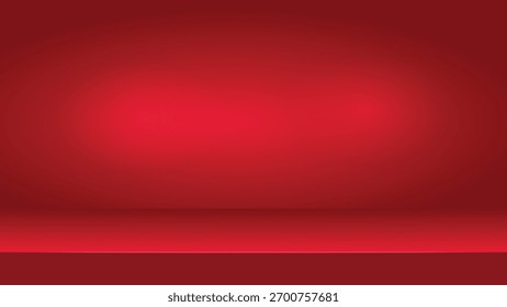 Fondo de estudio rojo de lujo con proyector central. maqueta de escenario vacío.