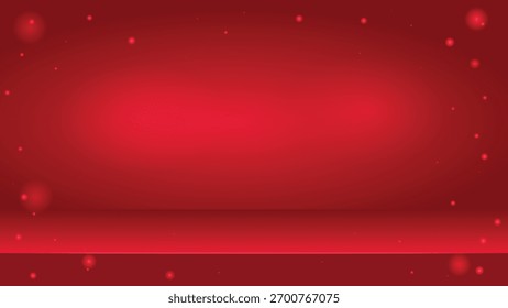 Luxo Red Studio Stage Fundo com Bokeh Lights.Festive Product Mockup.