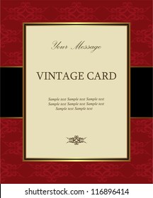 Luxury red vintage card