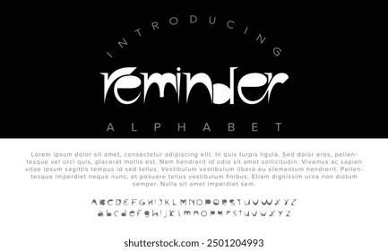 Luxury Reminder alphabet letters font for logo