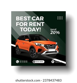 Luxury Rent a car, Car sale banner for social media post template, Black Friday car rent post design.