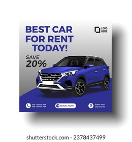 Luxury Rent a car, Car sale banner for social media post template, Black Friday car rent post design.