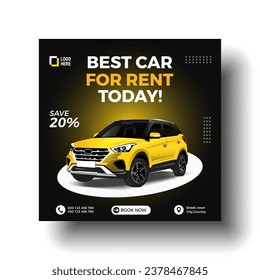 Luxury Rent a car, Car sale banner for social media post template, Black Friday car rent post design.
