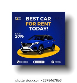 Luxury Rent a car, Car sale banner for social media post template, Black Friday car rent post design.