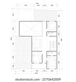 luxury residential house floor plan sketch