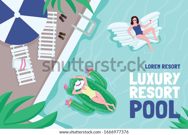 Luxus Resort Plakat Vektorillustration Vorlage Privater Stock Vektorgrafik Lizenzfrei