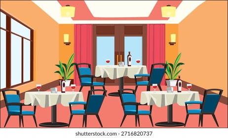 Vector de lujo con vista frontal de 3 paredes y comedor