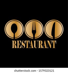 Luxury restaurant logo. Menu design - Vector illustration