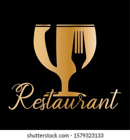 Luxury restaurant logo. Menu design - Vector illustration