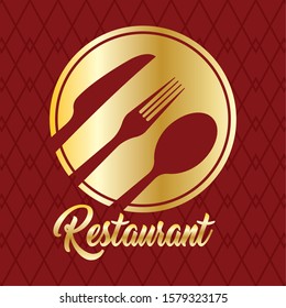 Luxury restaurant logo. Menu design - Vector illustration