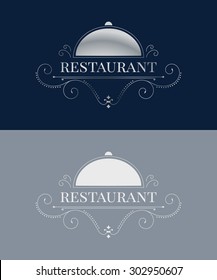 Luxury restaurant logo template. Elegant calligraphic ornament pattern. Vector illustration for your restaurant business.