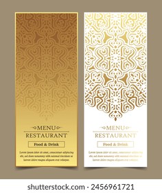 Luxury restaurant menu cover with mandala