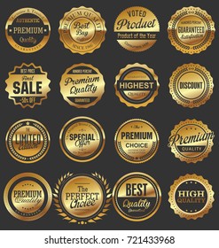 Luxury retro badges gold and silver collection