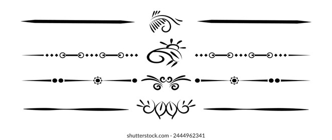 Luxury retro dividers set. Calligraphic design elements vector.