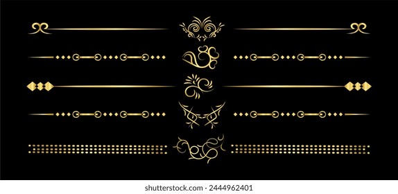 Luxury retro dividers set. Calligraphic design elements vector.
