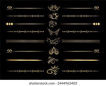 Luxury retro dividers set. Calligraphic design elements vector.