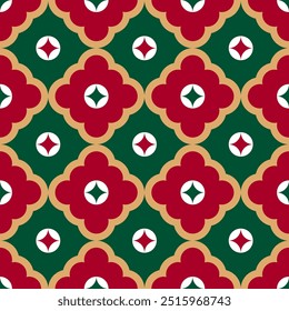 Luxury retro geometrical elements seamless pattern design for christmas and new year holidays.