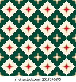 Luxury retro geometrical elements seamless pattern design for christmas and new year holidays.