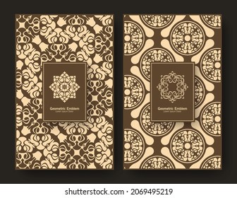 luxury retro labels with calligraphic vector logo. Antique monogram collection.