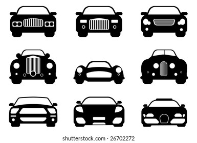 Luxury, Retro, And Sport Car Collection. Easy Editable