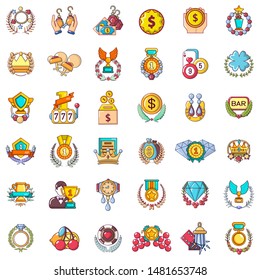 Luxury reward icons set. Cartoon set of 36 luxury reward vector icons for web isolated on white background